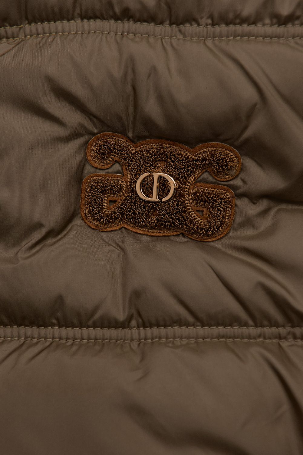 Gesteppte Damenweste mit abnehmbarer Kapuze Braun