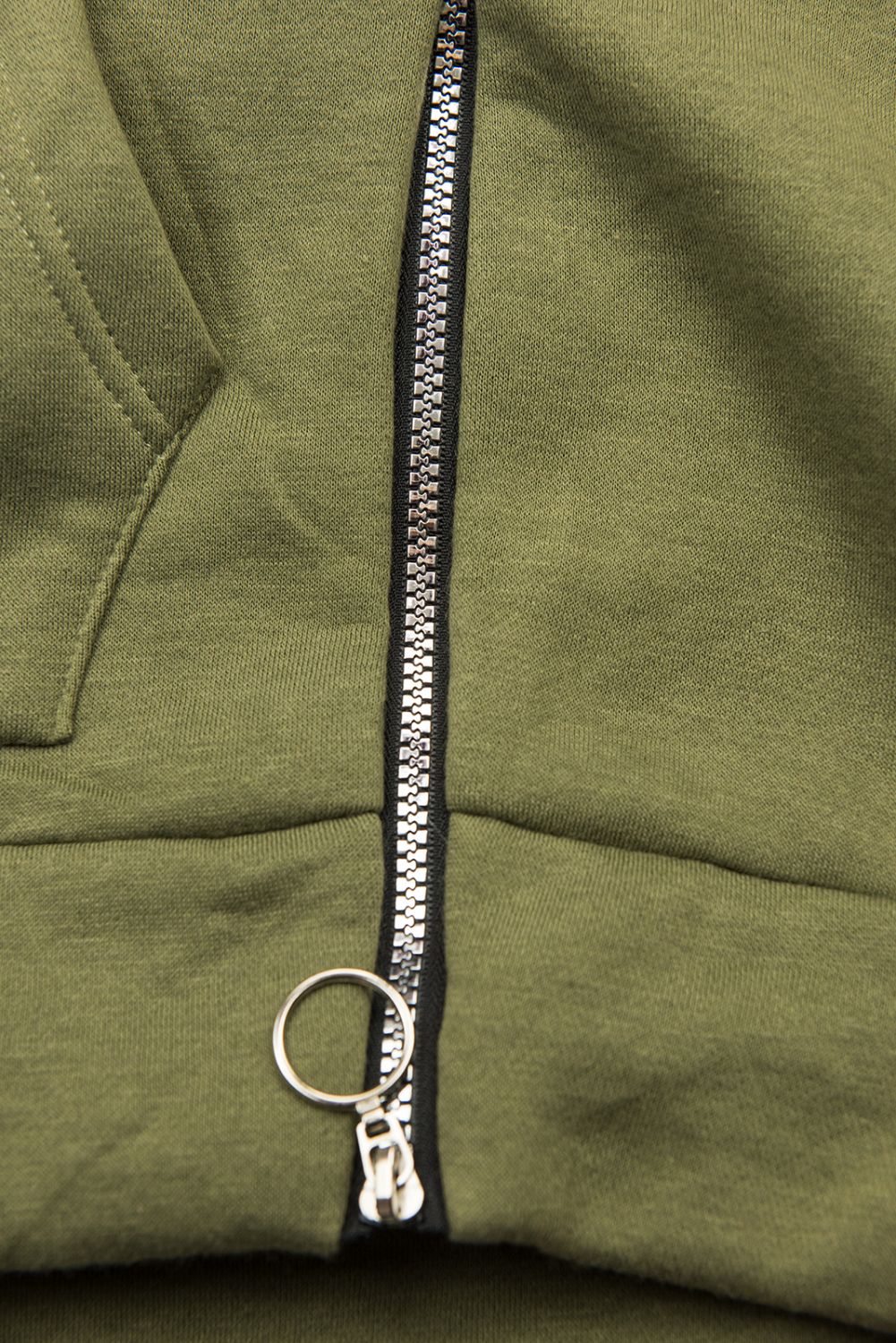 Sweatshirt mit Kapuze in Velour-Optik khaki