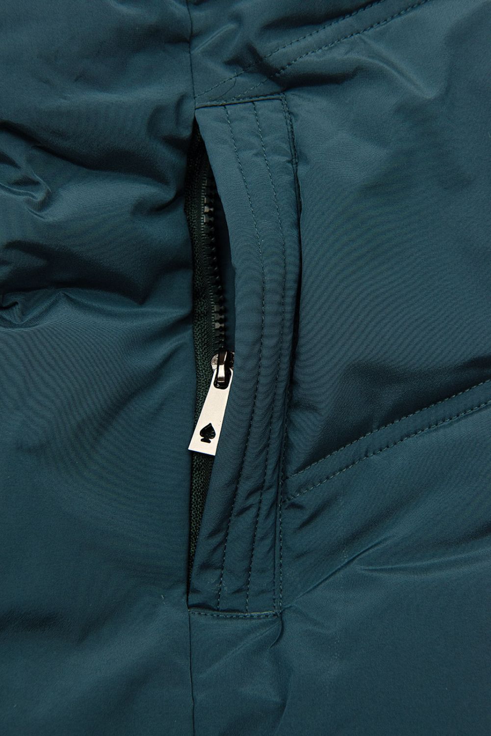 Steppjacke mit Blumenfutter blaugrün