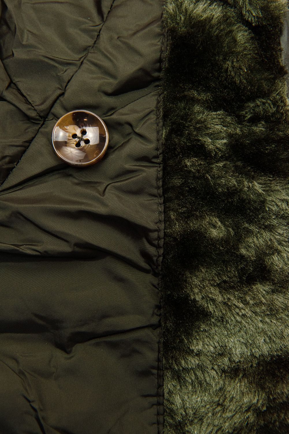 Winterjacke mit hohem Kragen Khaki