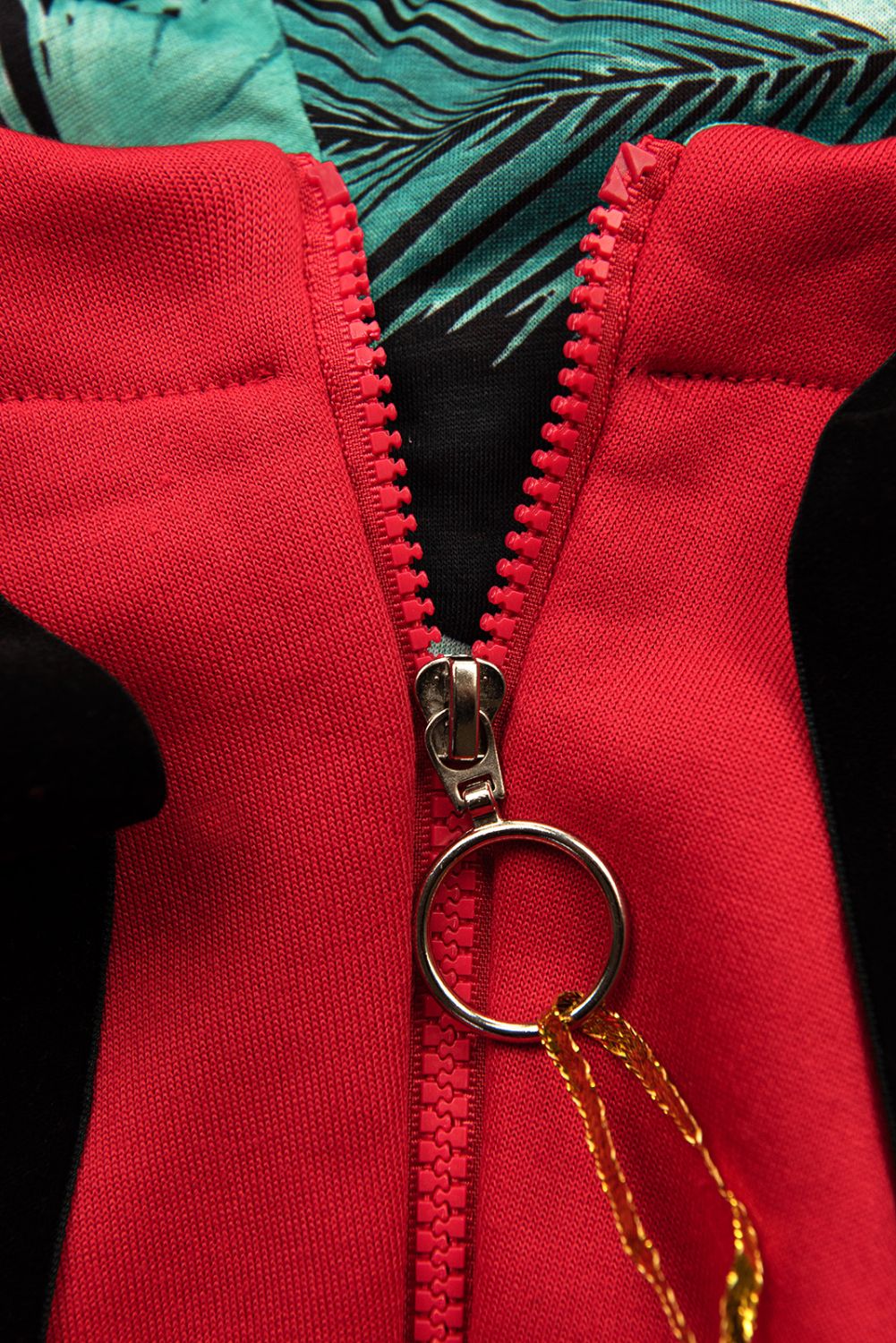 Kapuzensweatjacke in langer Form Rot