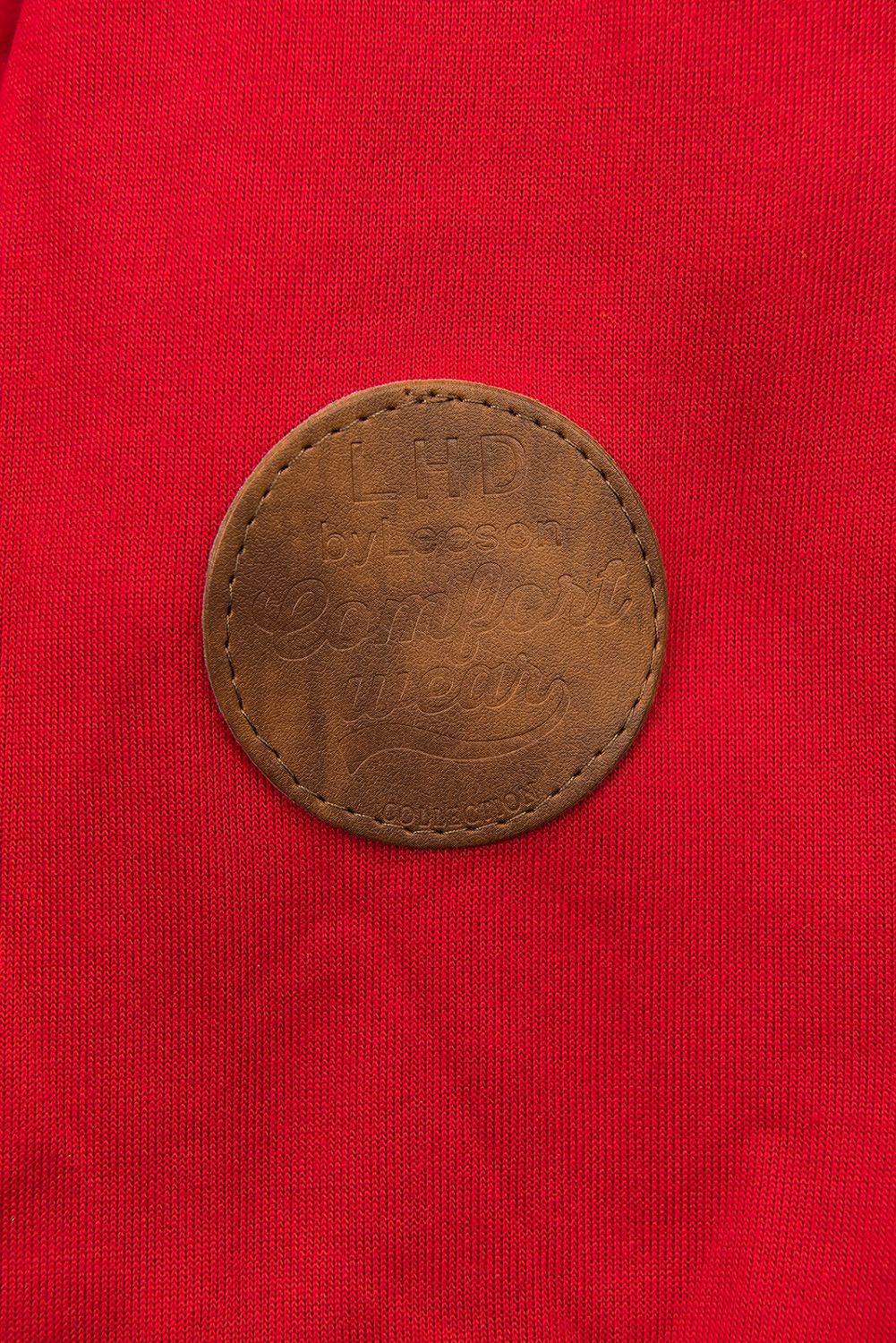 Sweatjacke mit bedrucktes Futter in der Kapuze rot