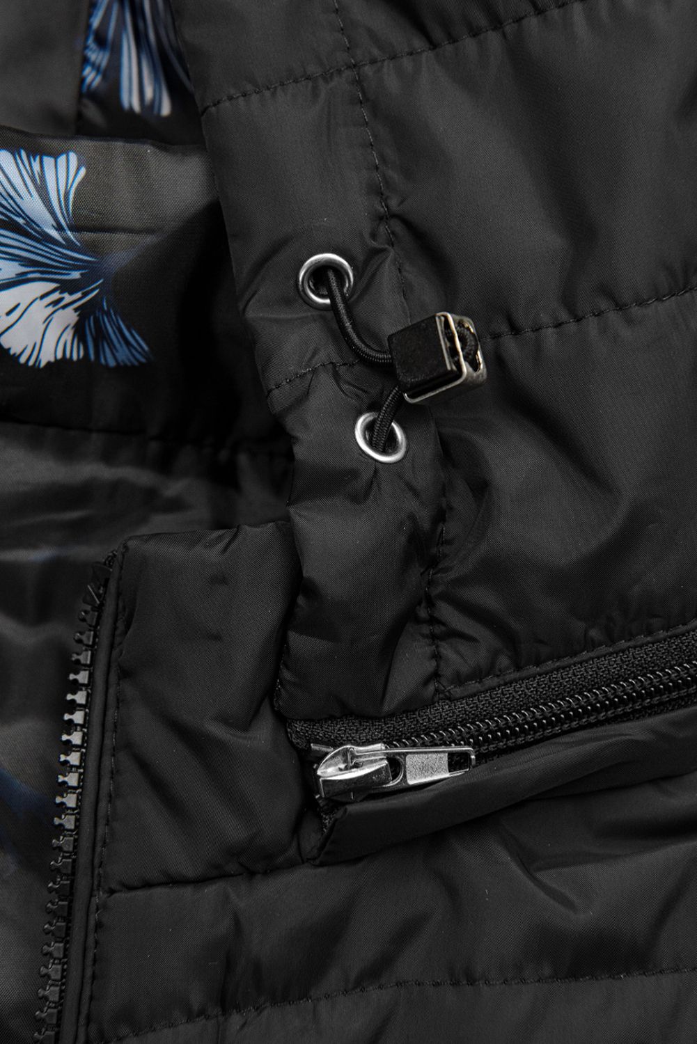 Beidseitig tragbare Jacke in Schwarz