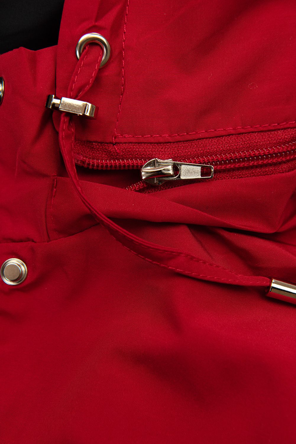 Wendejacke mit abnehmbarer Kapuze Rot/Schwarz