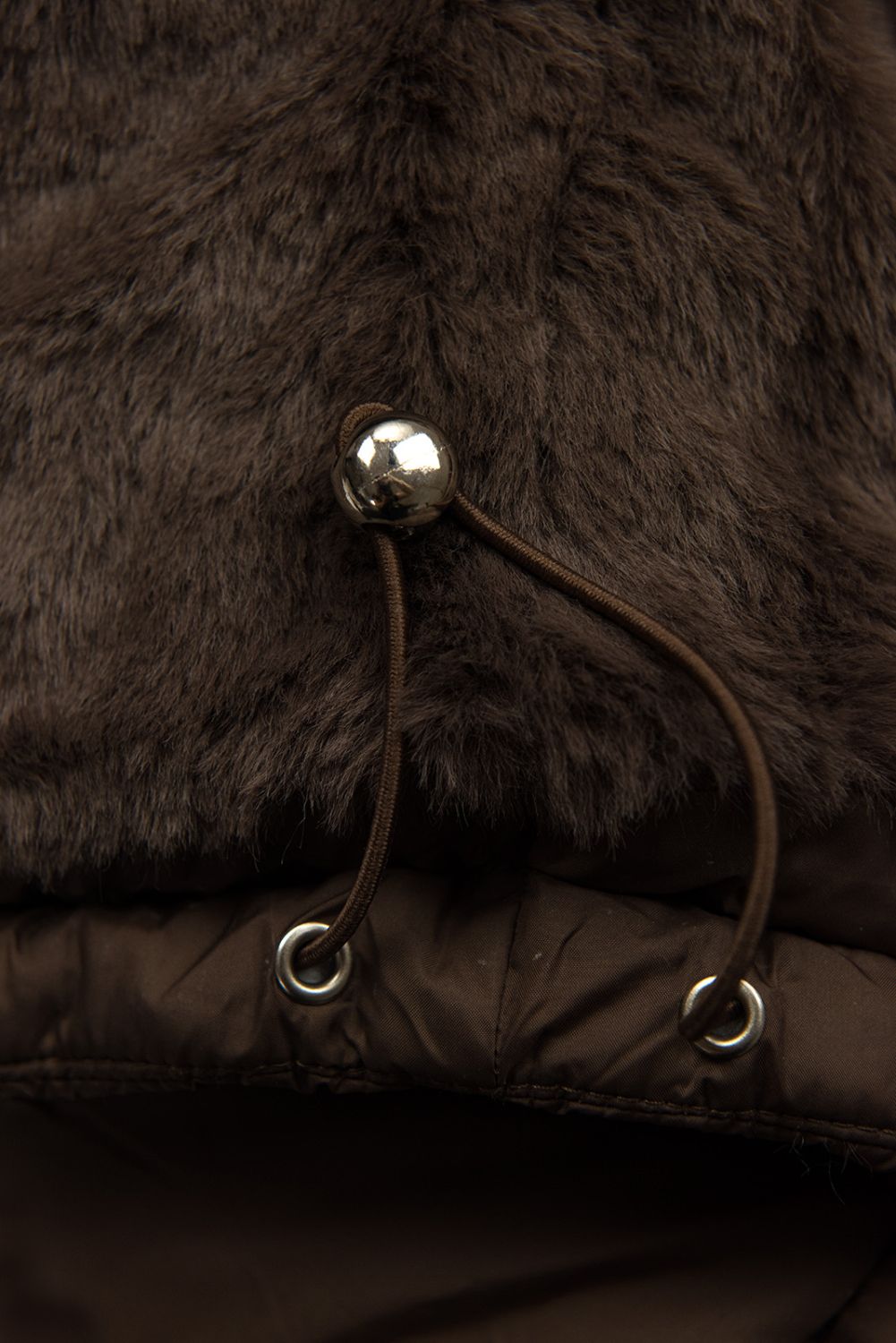 Winterjacke mit gemustertem Futter Schokoladenbraun