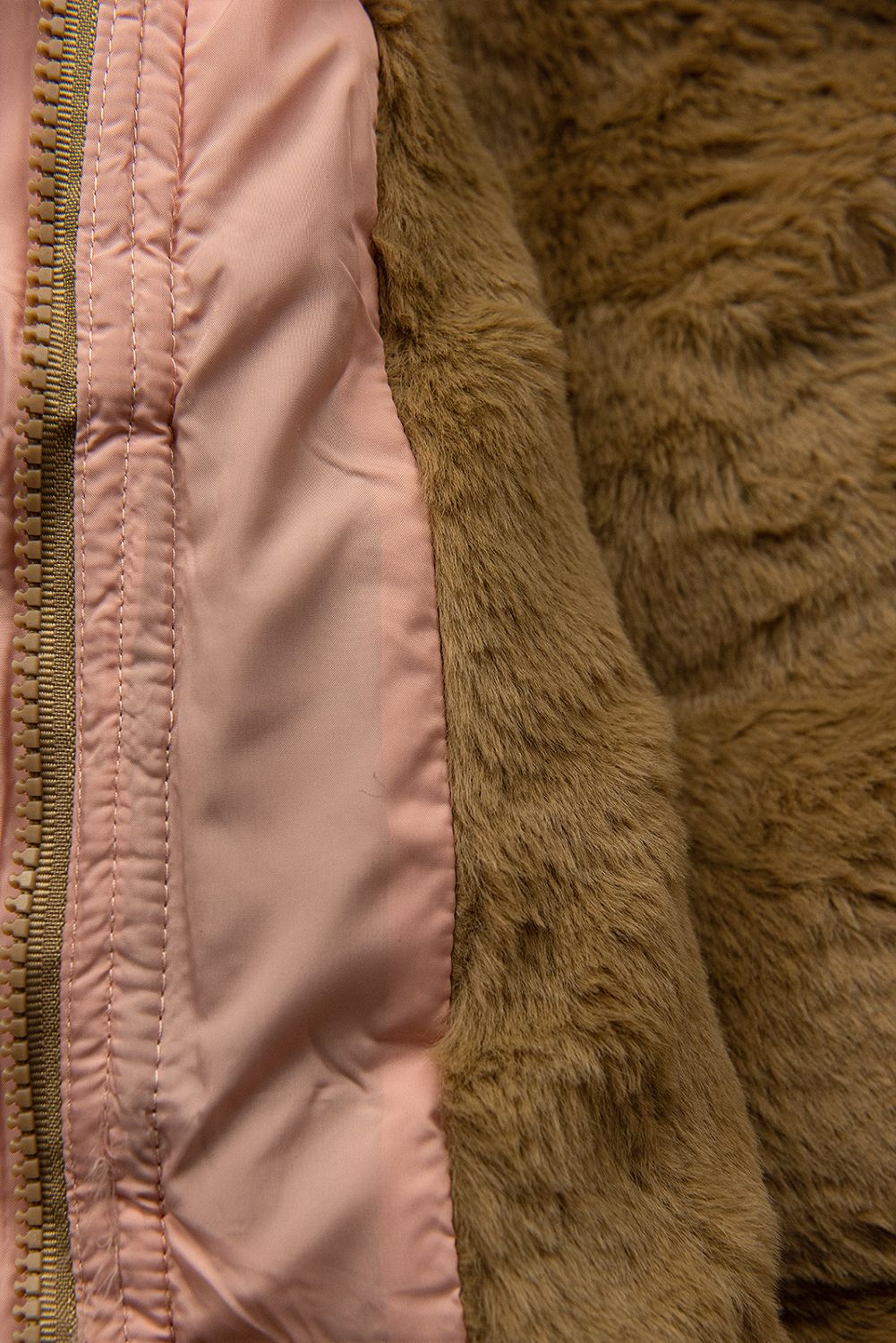 Steppjacke für Mädchen mit Handtasche Braun