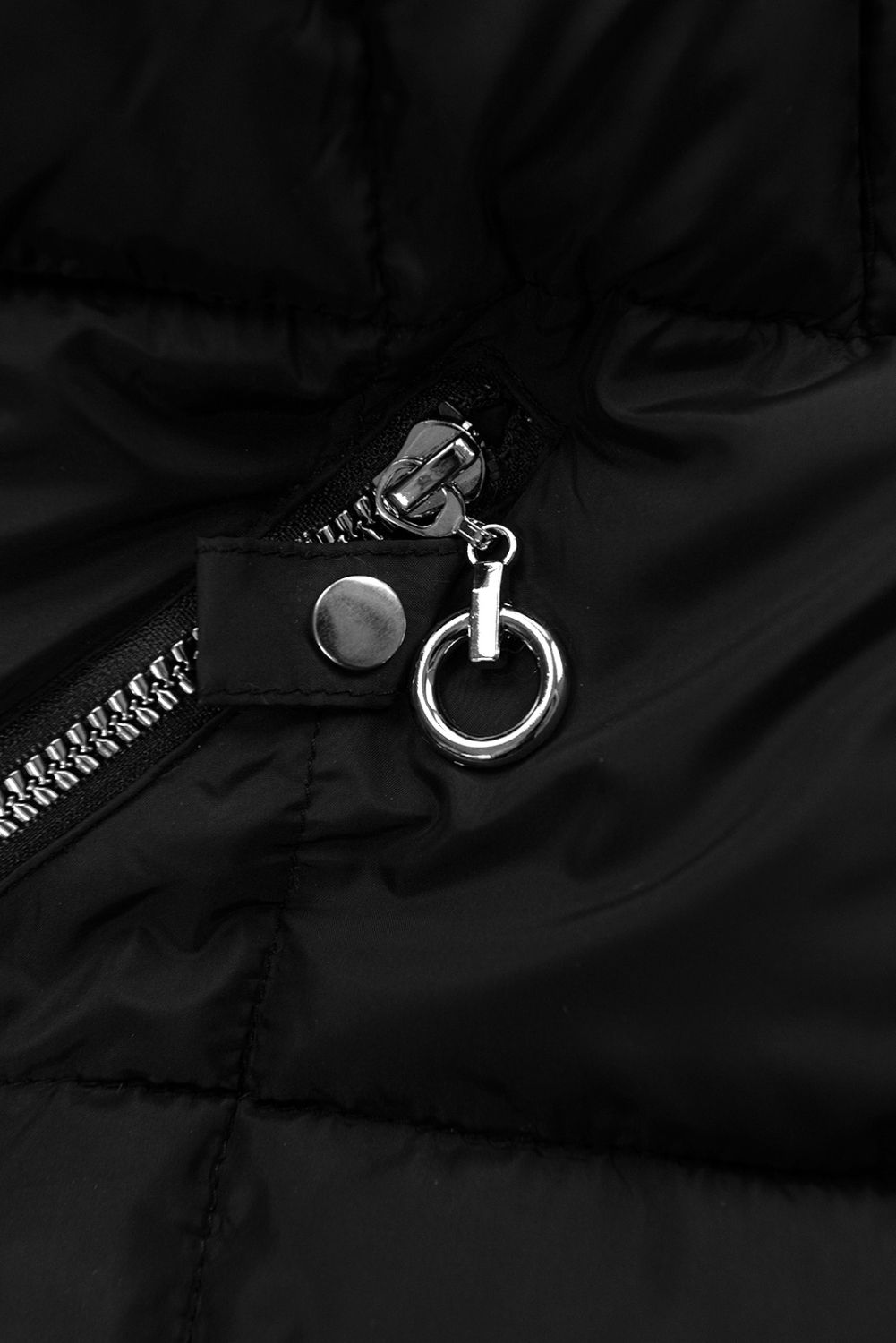 Winterjacke für Mädchen mit Handschuhen Schwarz