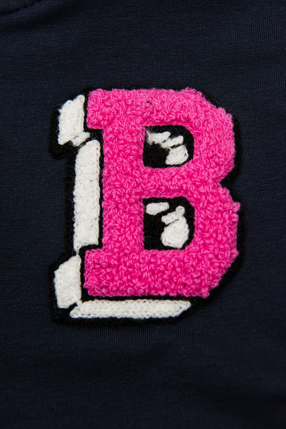 Sweatjacke im Collegestyle Dunkelblau/Pink