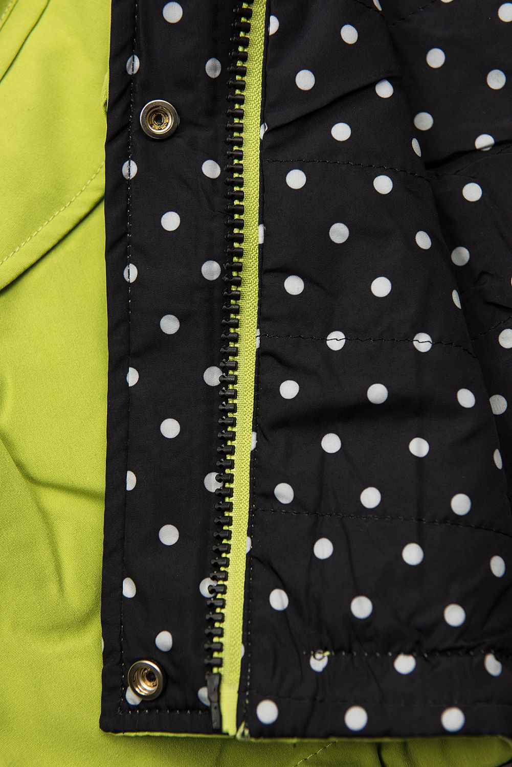 Parkajacke mit Punkten hellgrün