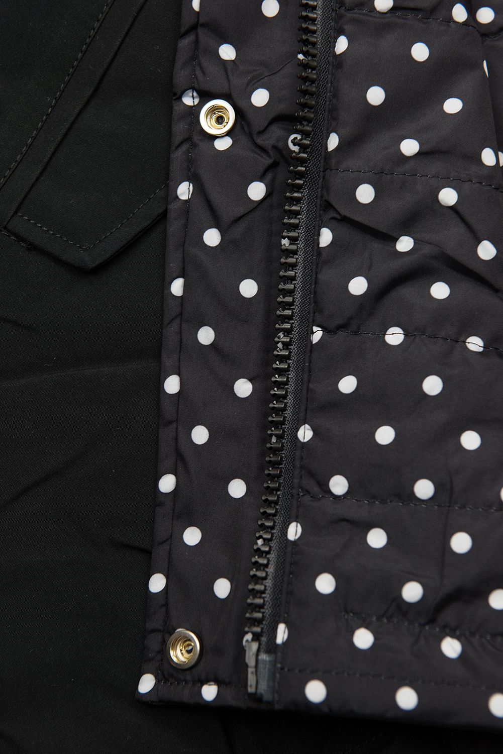 Parkajacke mit Punkten schwarz
