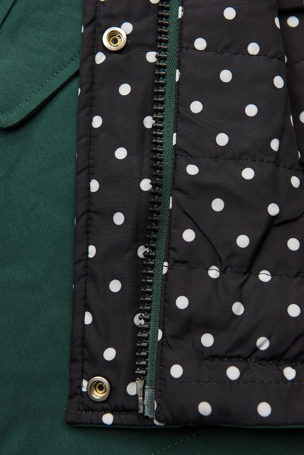 Parkajacke mit Punkten grün