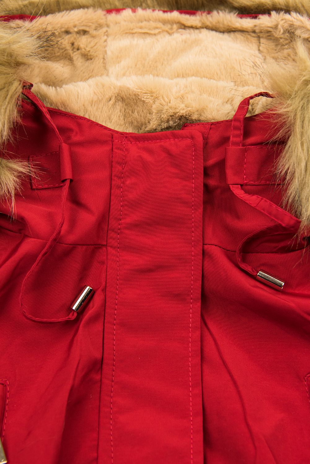 Warmer Parka mit Fleecefutter rot