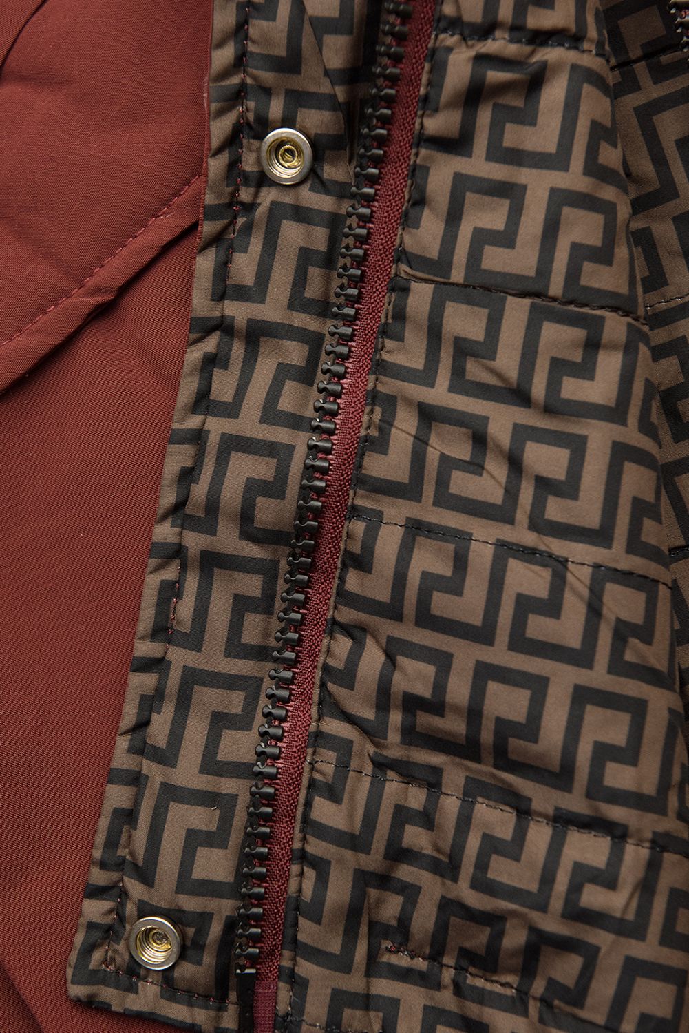 Leichter Parka mit abnehmbarer Kapuze weinrot/braun