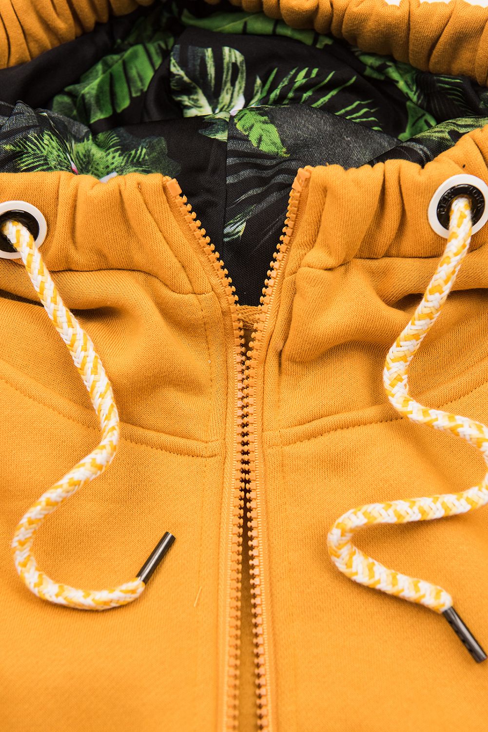 LHD Sweatjacke mit Blumen-Kapuze gelb