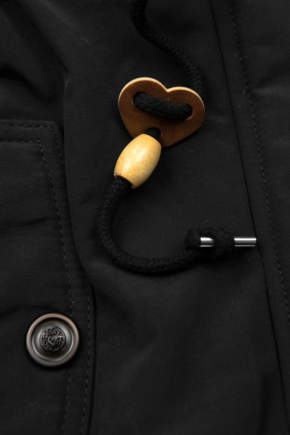 Kurzparka mit Futter-Plüsch schwarz