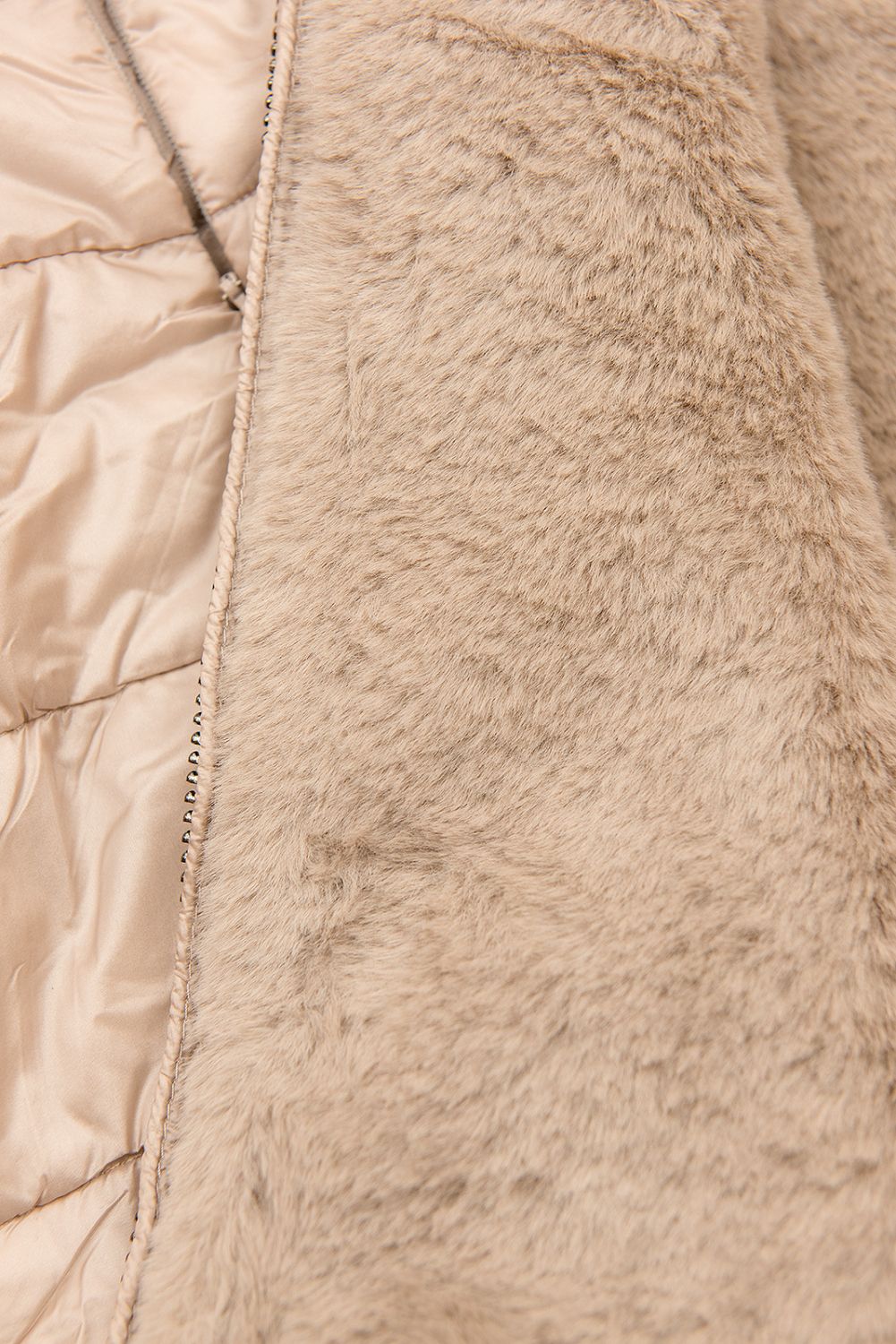 Wendejacke mit Teddyfell beige