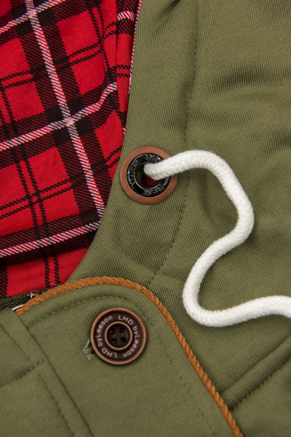 Sweatjacke mit Kordelzug in der Taille khaki