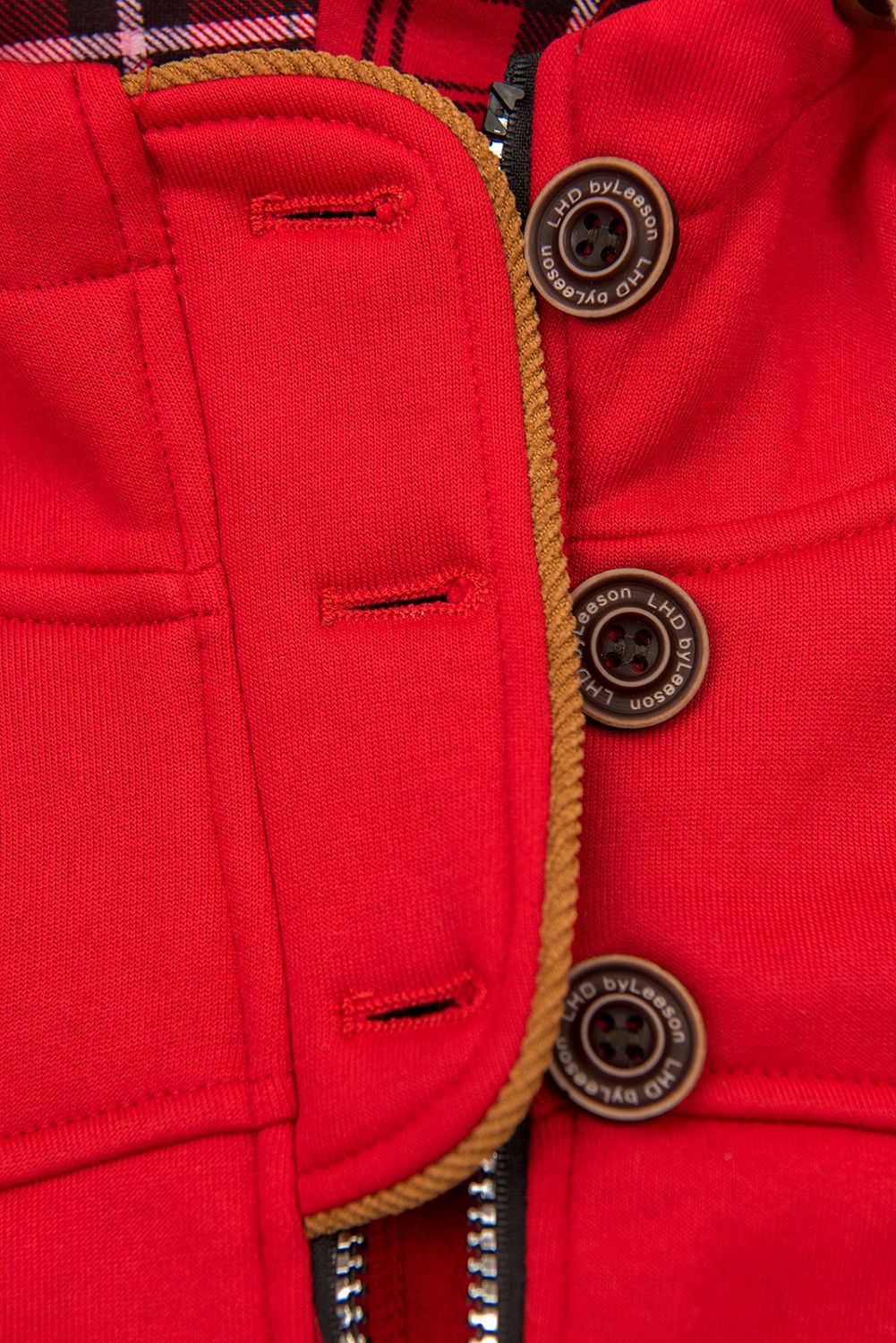 Sweatjacke mit Kordelzug in der Taille rot