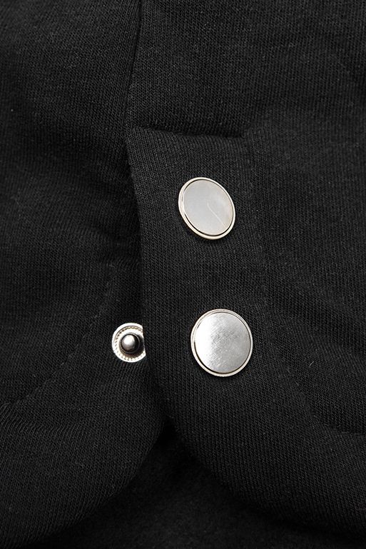 Verlängerte Sweatjacke mit Kapuze schwarz