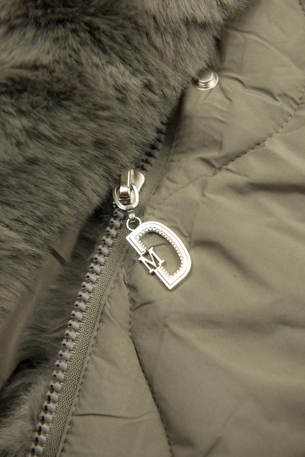 Damen-Steppjacke mit verstellbarer Taille Khaki
