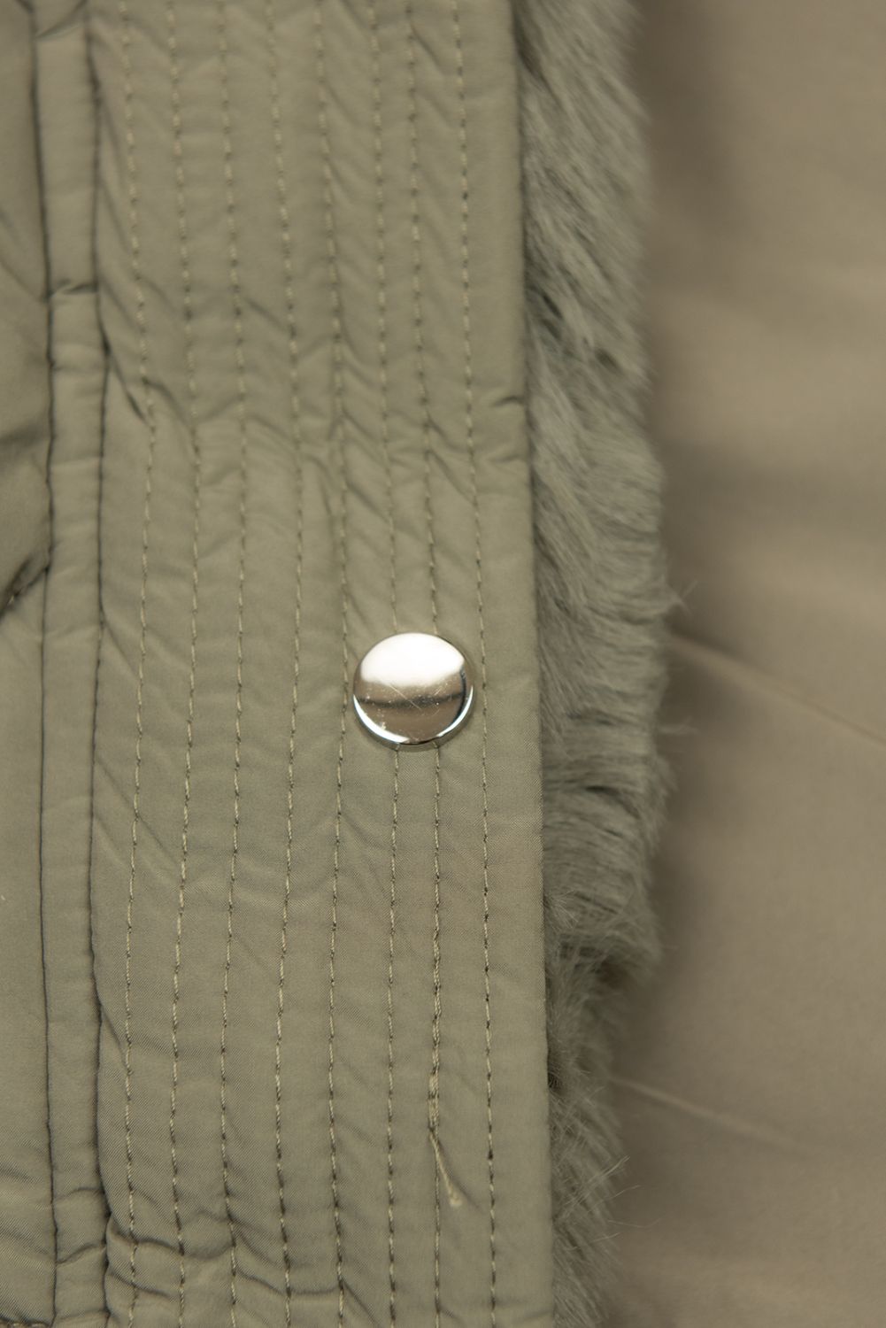 Damen-Steppjacke mit verstellbarer Taille Khaki
