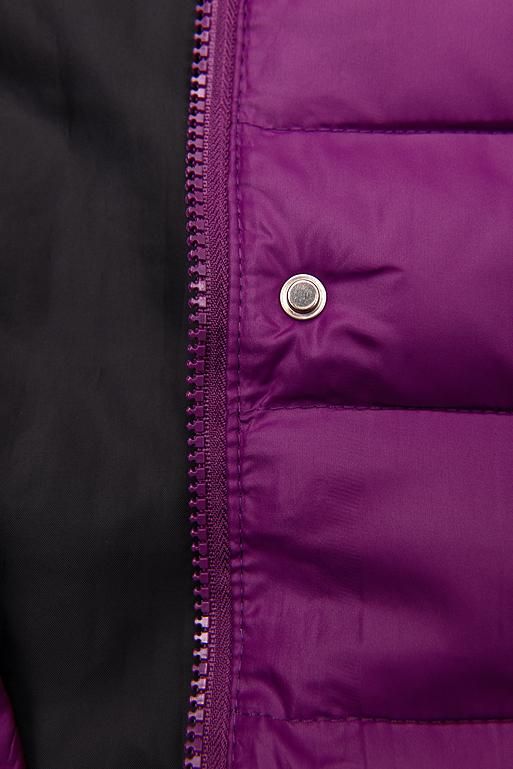 Steppjacke mit abnehmbarer Kapuze lila