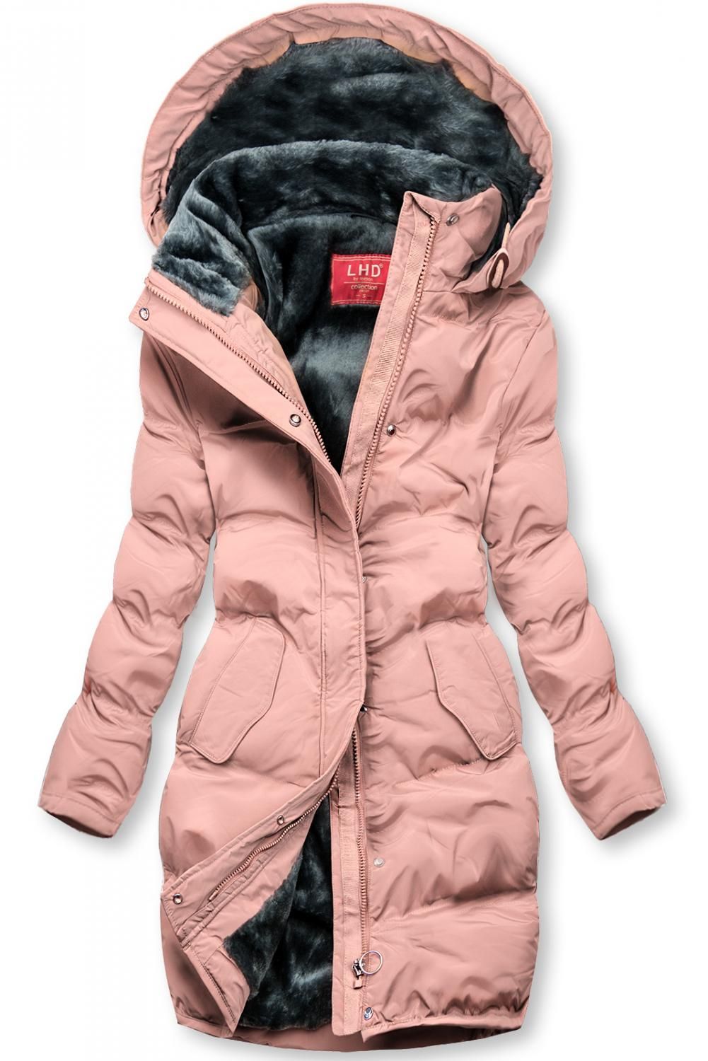 Winterjacke mit kuscheliger Teddy Fleece rosa