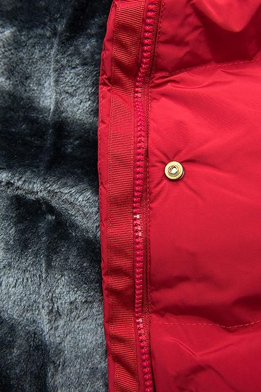 Winterjacke mit kuscheliger Teddy Fleece rot