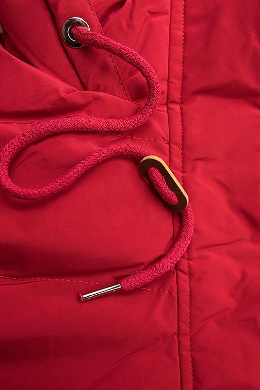 Winterjacke mit kuscheliger Teddy Fleece rot