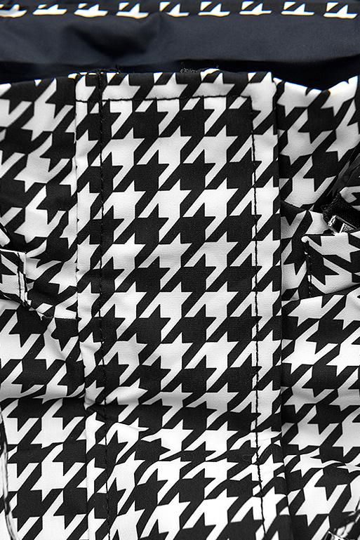 Parka mit Hahnentrittmuster/dunkelblau