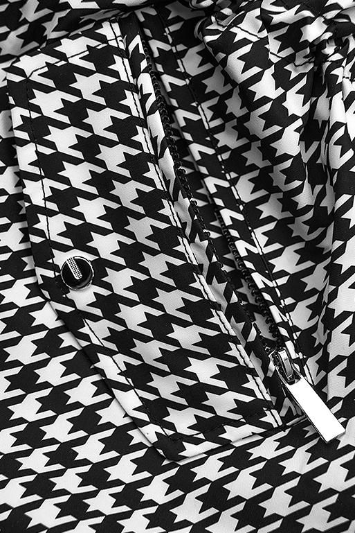 Parka mit Hahnentrittmuster/dunkelblau