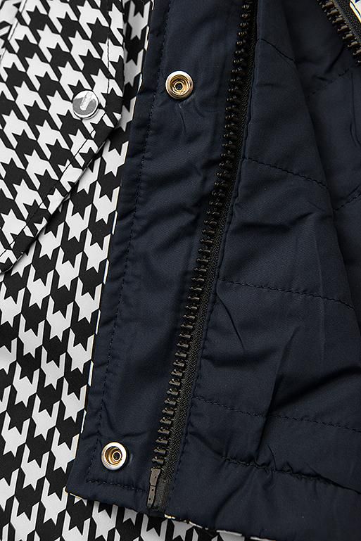 Parka mit Hahnentrittmuster/dunkelblau