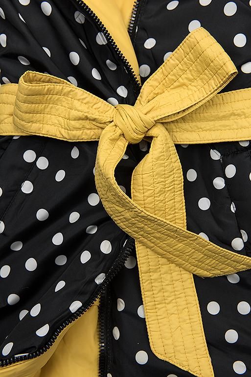 Wattierte Steppjacke mit Wendemöglichkeit gelb/schwarz