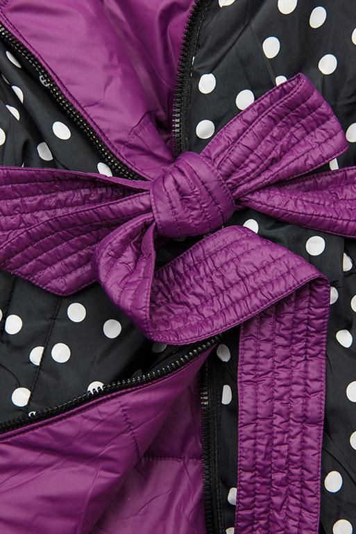 Wattierte Steppjacke mit Wendemöglichkeit lila/schwarz