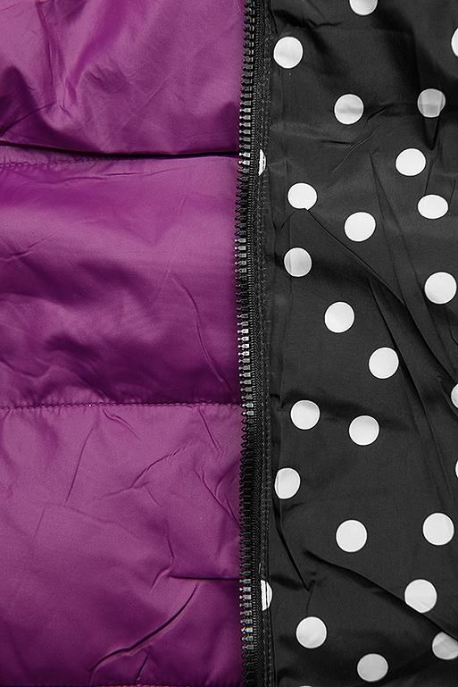 Wattierte Steppjacke mit Wendemöglichkeit lila/schwarz