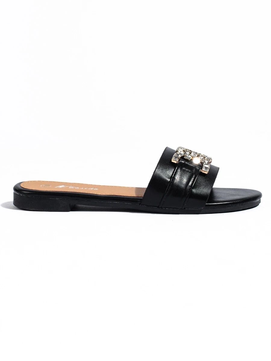 Elegante schwarze Sandalen mit Schnalle