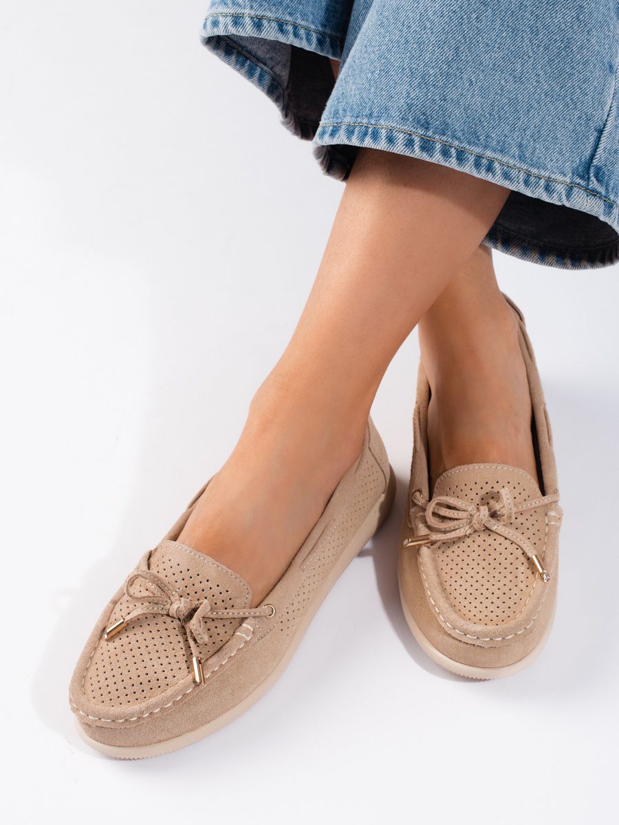 Beige Damen Mokassins