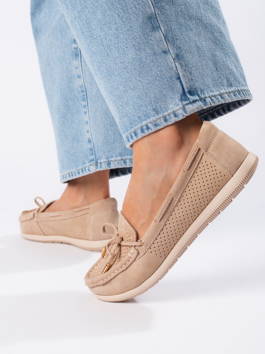 Beige Damen Mokassins