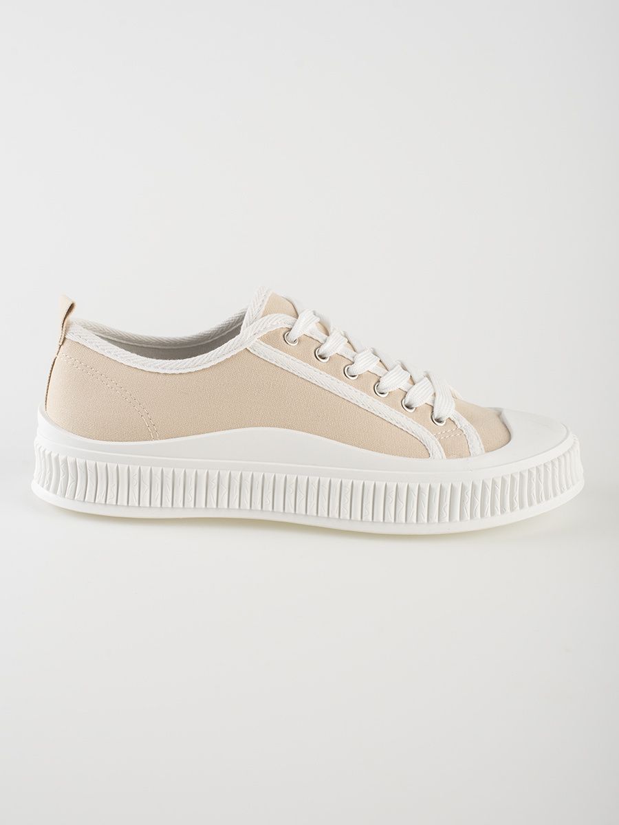 Beige Damen Sneakers auf Plattform