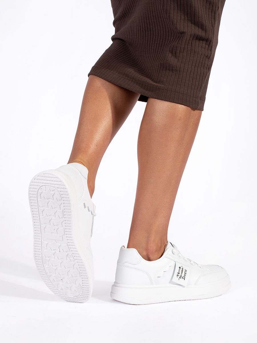 Weiße Plattform Sneakers