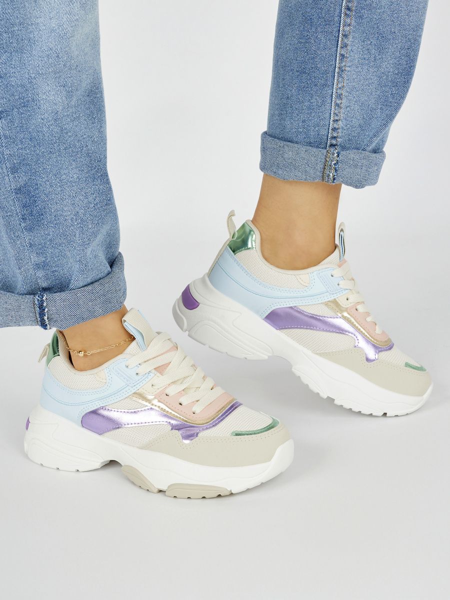 Bunte Damen-Sneaker mit dicker Sohle