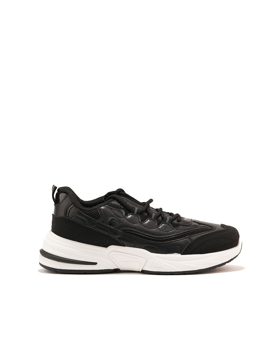 Schwarze Damen-Sneaker mit dicker Sohle