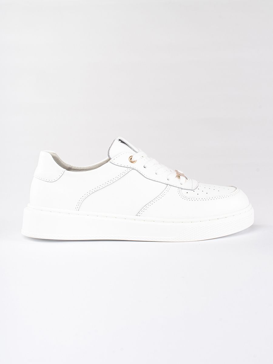 Weiße Damen Leder Sport Sneakers