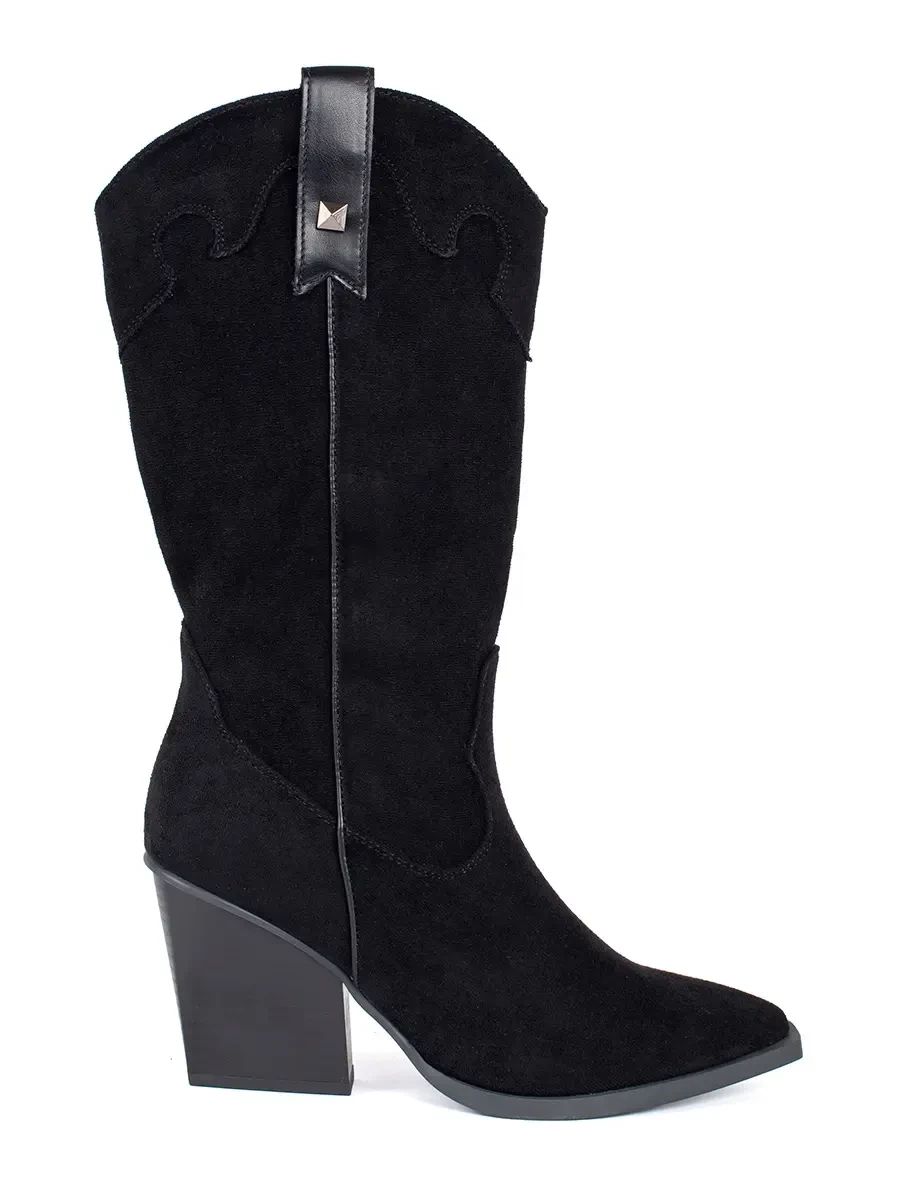 Schwarze Wildleder Stiefeletten