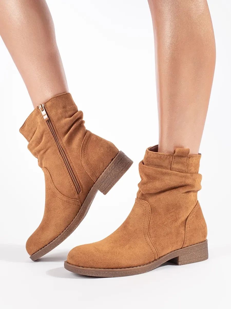 Damen braune Stiefeletten im Cowboy-Stil