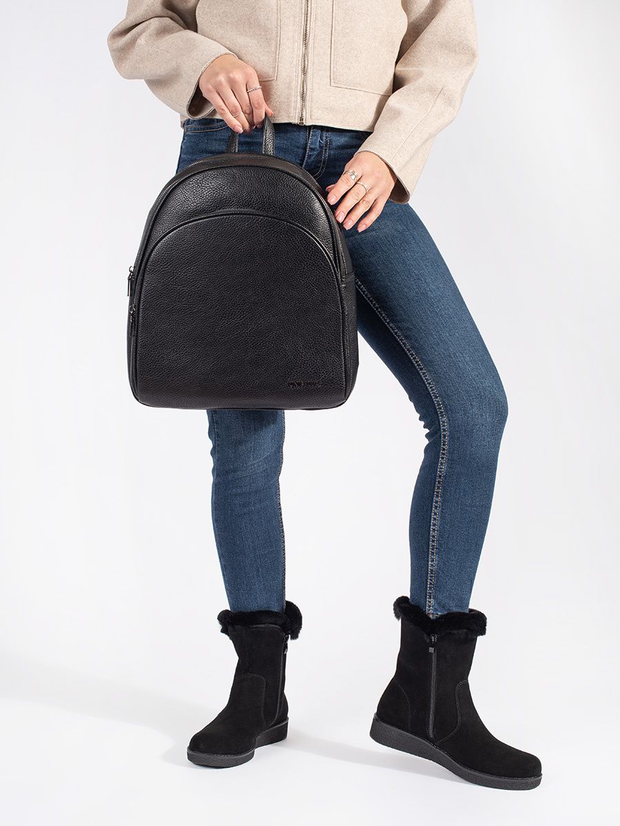 Wärmende schwarze Ankle Boots Sergio Leone aus Nubukleder