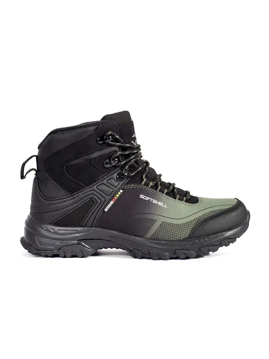 Schwarz-grüne Wanderschuhe
