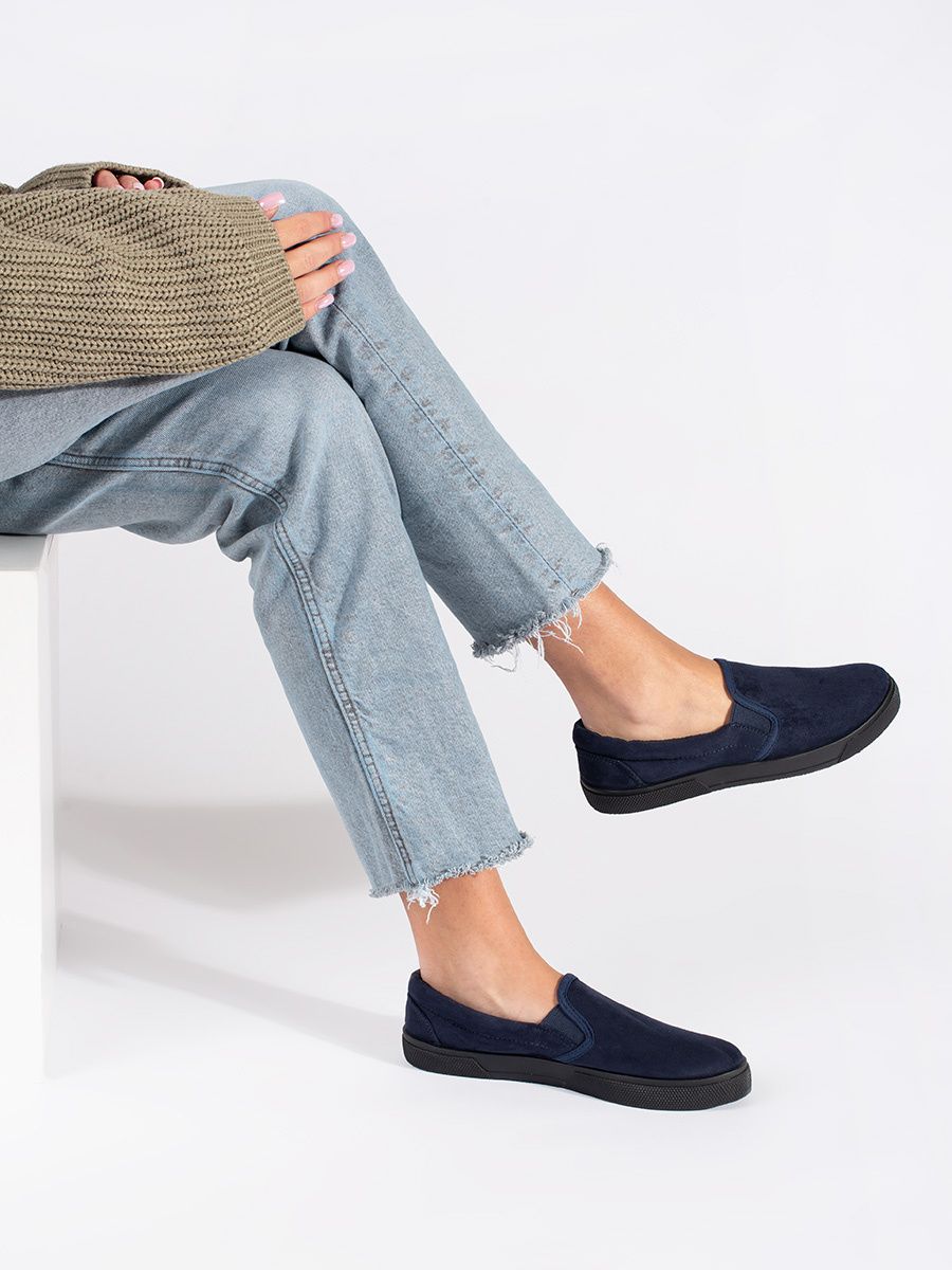 Blaue Slip-On Sneakers