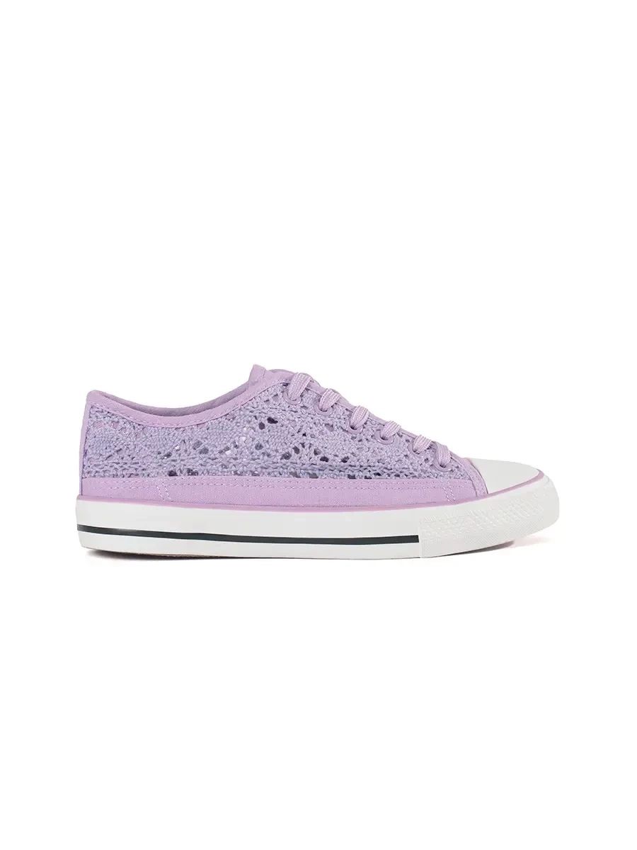 Lila durchbrochene Sneakers