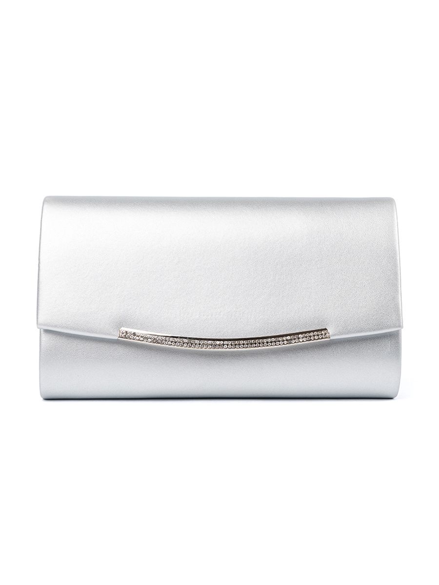 Silberne Clutch mit Kette
